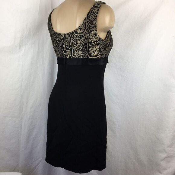 Nanette Lepore Black & Gold Embellished Cocktail Evening Occasion Dress 6 - Picture 4 of 10